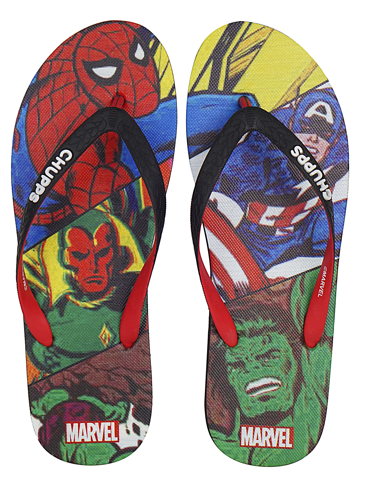 Women/Girls Natural Rubber Flip Flops Slippers, MARVEL VINTAGE (Officially Licensed), Comfortable & Ultra-Light, Dual Colored Straps & Long Lasting Digital Prints - Marvel Vintage (Blue)(6UK)-image-21