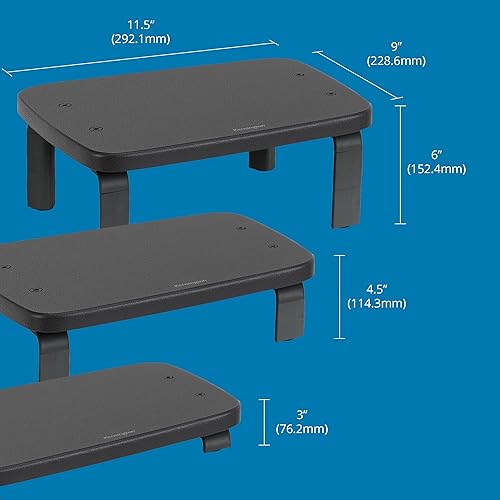 Miniatura 5 de Kensington 52785 SmartFit - Soportes para monitor, 12.25 pulgadas de ancho x 2.25 pulgadas de profundidad x 4.75 pulgadas de alto, color negro