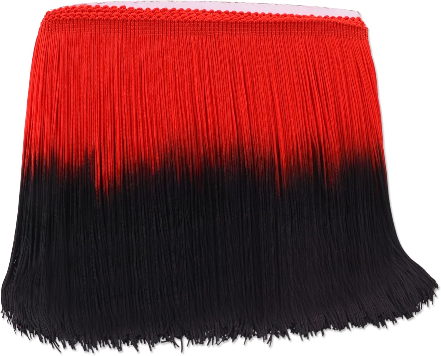 Fringe Trim Tassel Trim Gradient Color 2.5 Yards 7.9 Inch Wide for Dresses, Bags, DIY, Home Decor, Crafts (Black+Red)