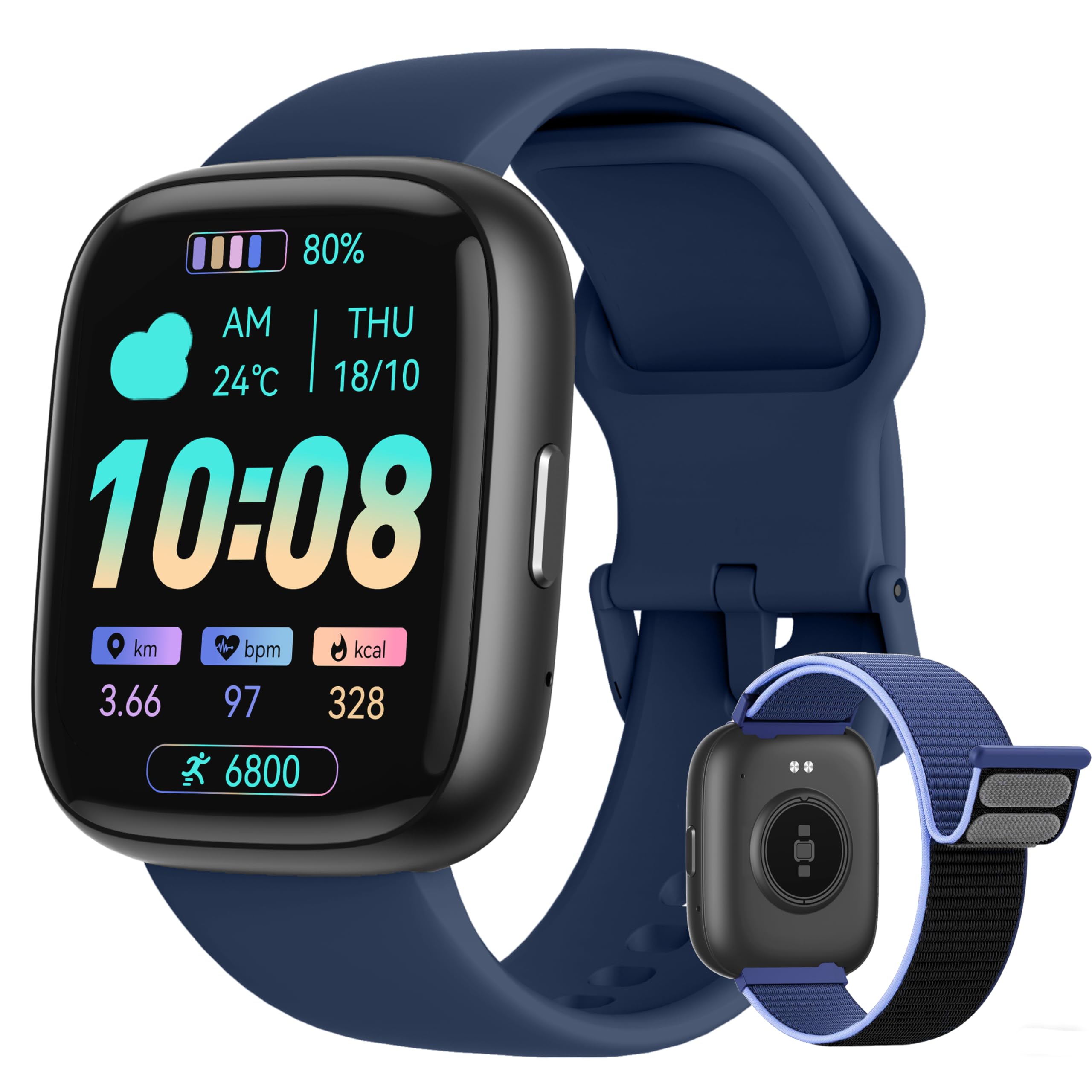 smartwatch for men women with alexa 44mm ip68 waterproof