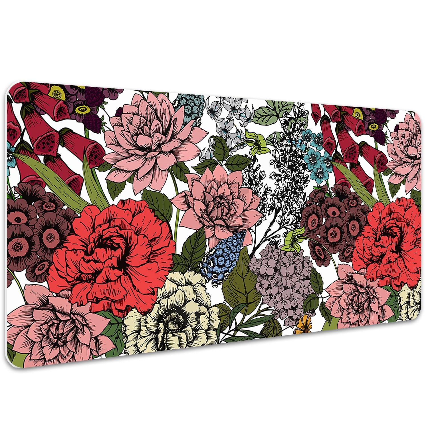 Tappetino da Scrivania 100x50 cm Protezione e Decorazione in Vinile PVC Antiscivolo Impermeabile Facile da Pulire Superficie Protettiva per Ufficio e Casa - Fiori autunnali
