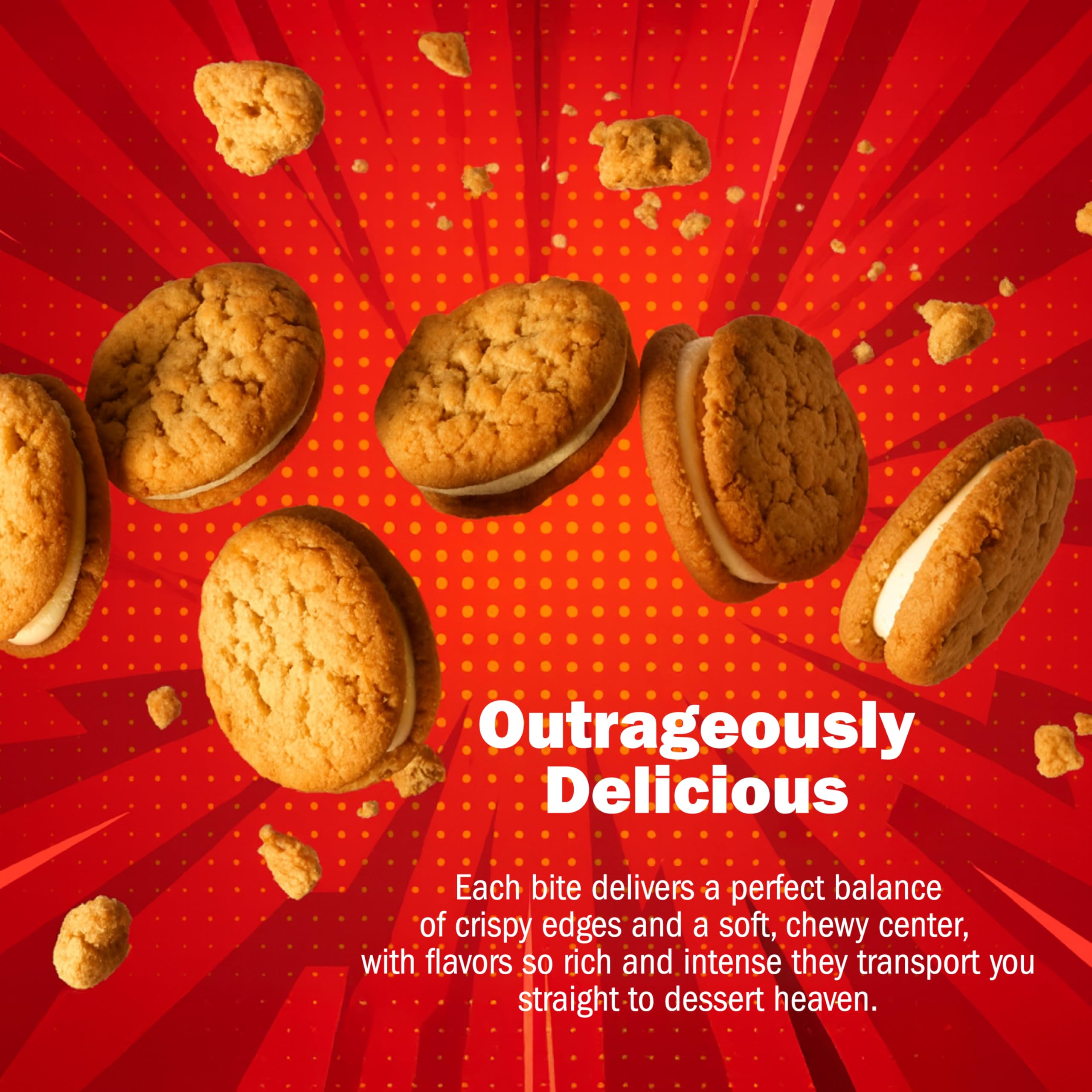 CHEF SANG Individually Wrapped Butter Cookies Real Almond Butter Cream Filling No Artificial Flavors or Preservatives Non-GMO On-The-Go — view 6