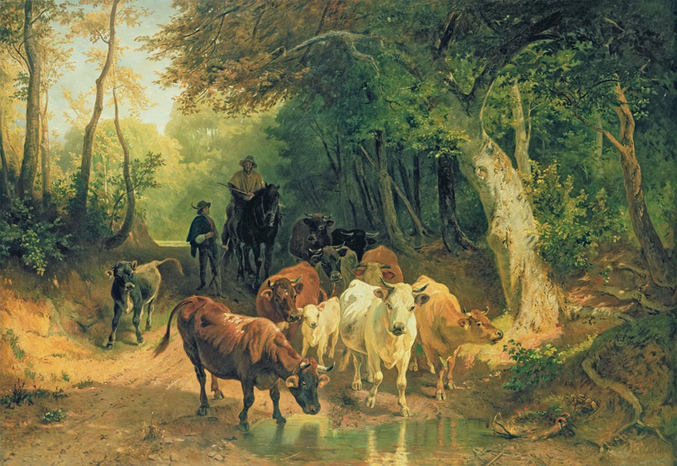 ARTXLXXBN Famous Painting Art Wall Decor Abstract Art Picture Famous painitng by Friedrich Johann Voltz Animal Pictures for Home Decor 60x90cm