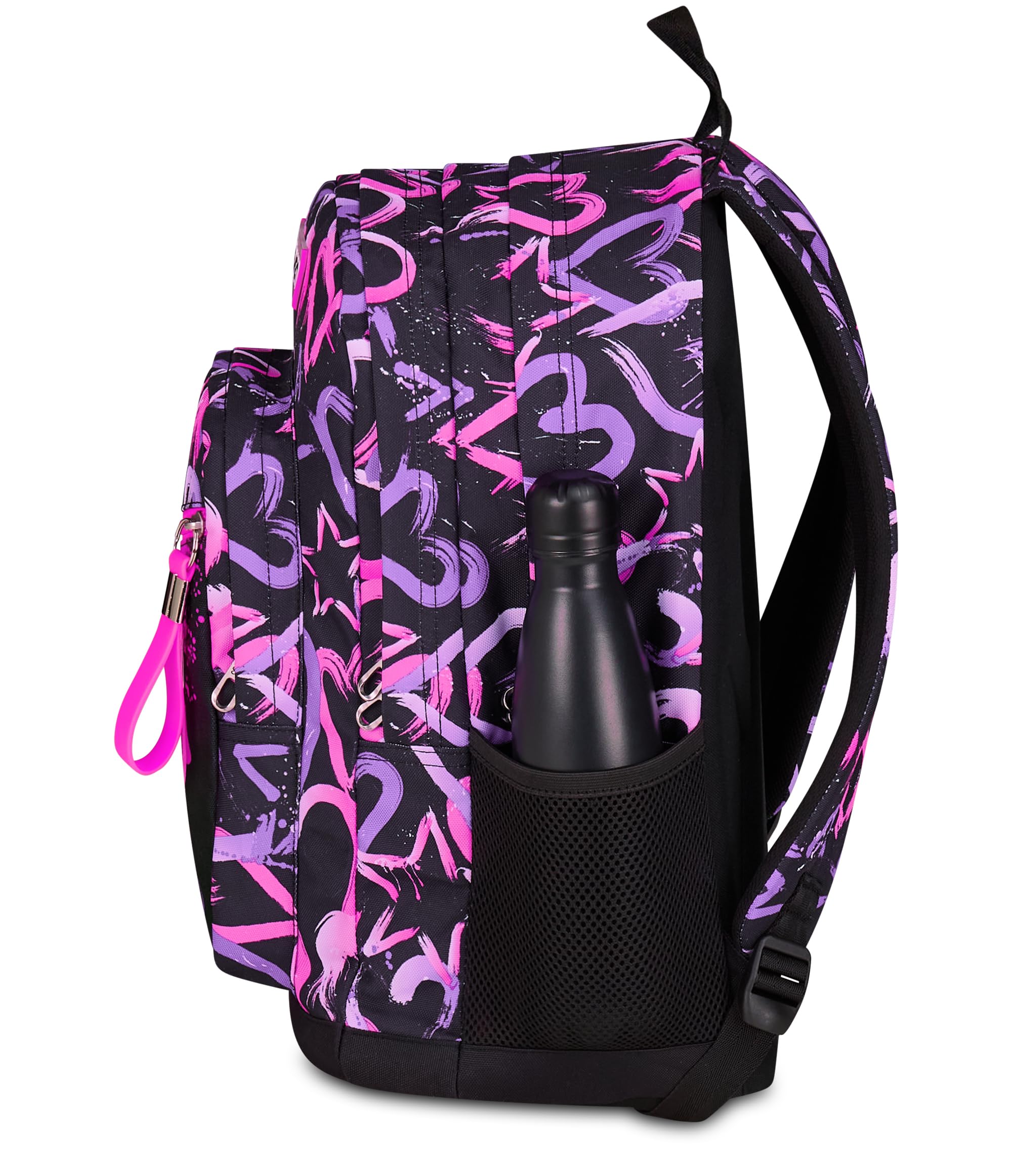 Seven Zaino New Fit, Doppio Scomparto, Tasca Porta Borraccia, Scuola e Tempo Libero, Lovely Elements, Bambine e Ragazze, rosa/viola