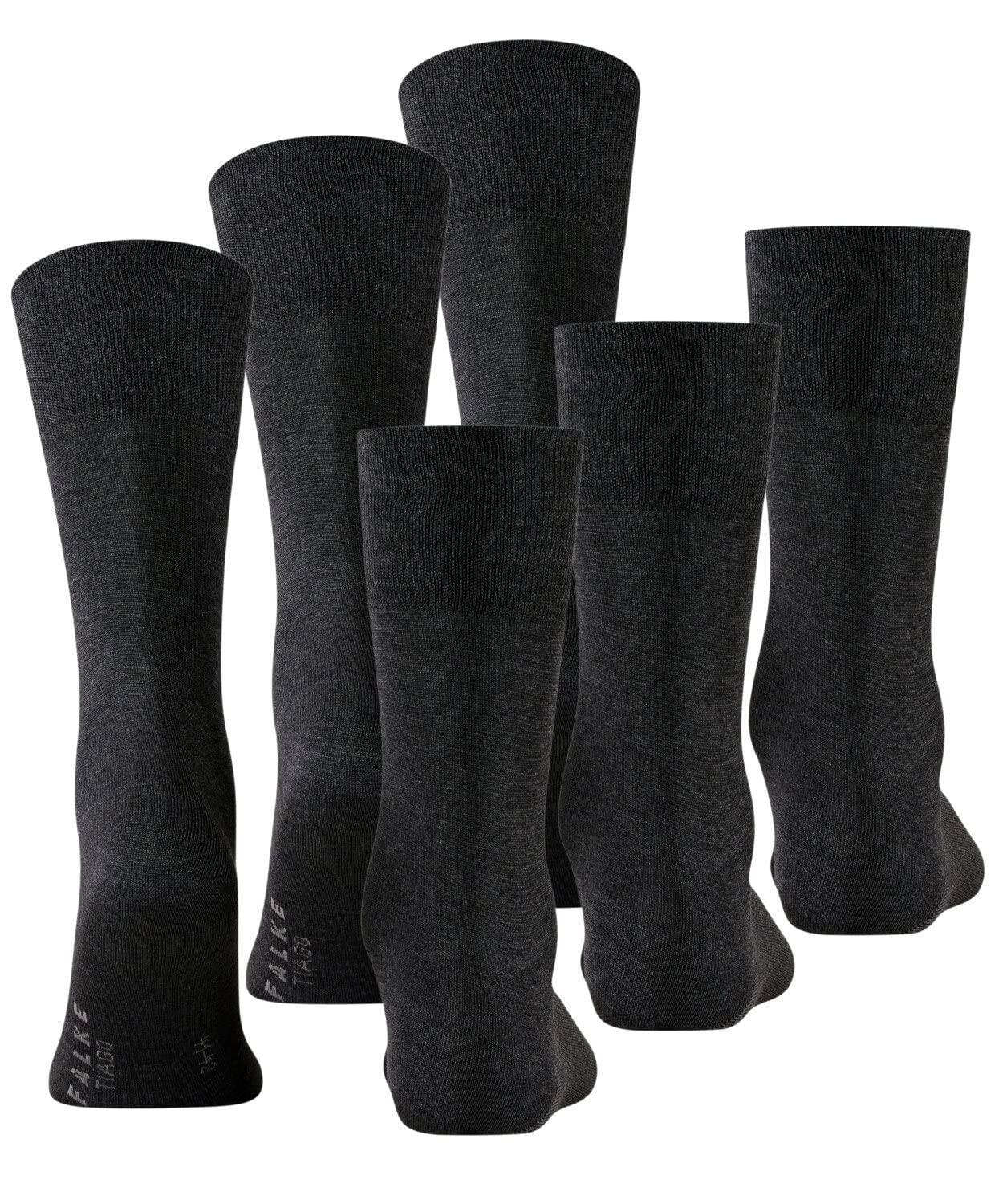 FALKE Herren Tiago 3-Pack Socken atmungsaktive nachhaltige biologische Fil d´Écosse Baumwolle leichter Glanz flache Naht druckfreie Fußspitze fein einfarbig dünn Multipack 3 Paar