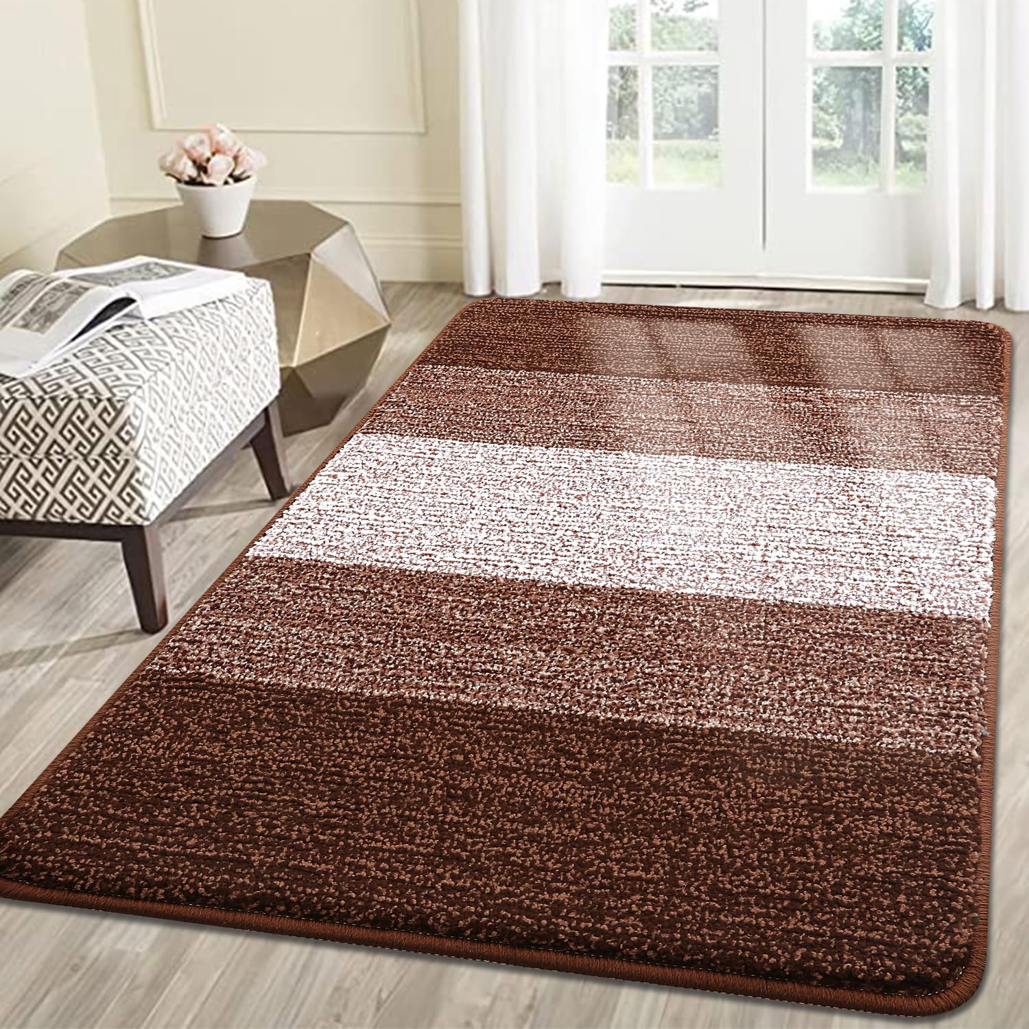 Smiry Dog Door Mat for Muddy Paws, Absorbs Moisture and Dirt, Low-Profile Entryway Mat with Non-Slip Backing, Entry Indoor Outdoor Doormat for Inside