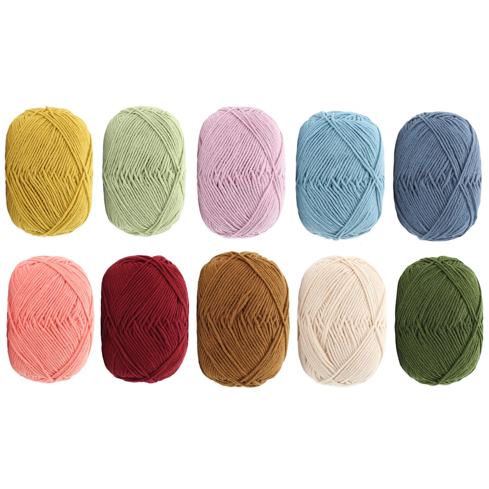 Amazon | VTEERY(みさ) コットンヤーン 毛糸 40g玉巻(約130m)10色