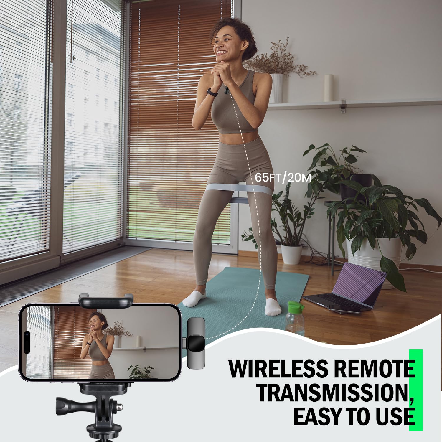 Bezprzewodowy mikrofon do telefonu komórkowego, iPhone'a, Android i PC – mini mikrofon do nagrywania wideo, vlogów, TikTok, YouTube i transmisji