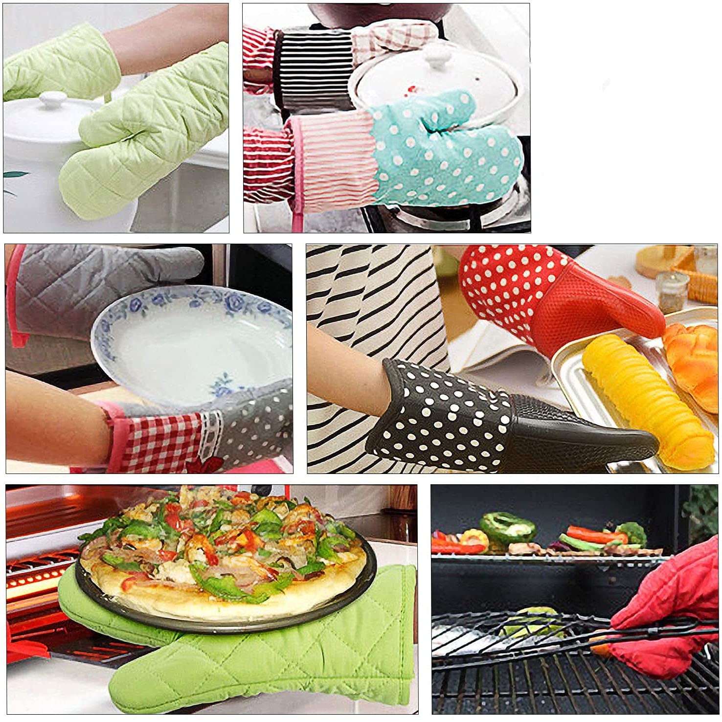 Une Paire De Gants en Coton pour Four À Micro-Ondes Et Four Peut Être Lavée, Résistante Aux Hautes Températures Et À l'abrasion