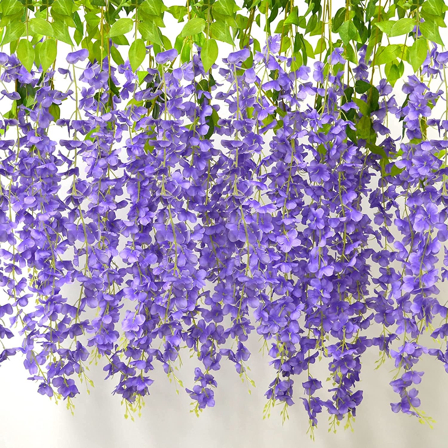 天然藤づる Amazon｜造花藤12PCS、偽花つるガーランド、ぶら下がっている後続植物