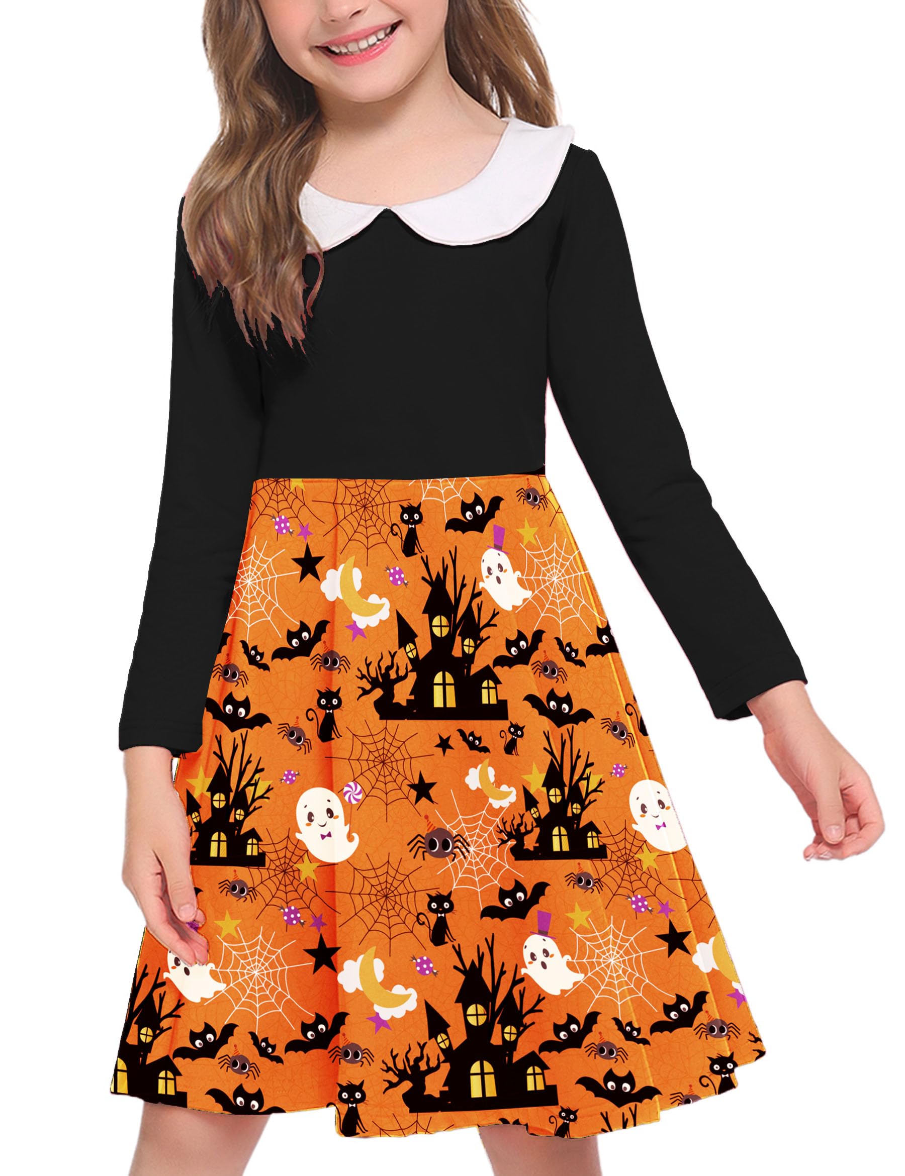 long sleeve peter pan collar dress Jana Peter Pan Collar Hollow Cotton Dress