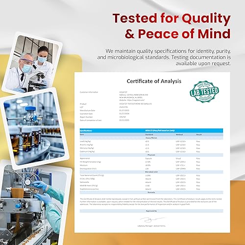 Miniatura 8 de VEGATOT Soporte Testo - Aumenta el rendimiento con Tongkat Ali, Panax Ginseng, raíz de maca, Ashwagandha, Tribulus - Energía, resistencia, soporte