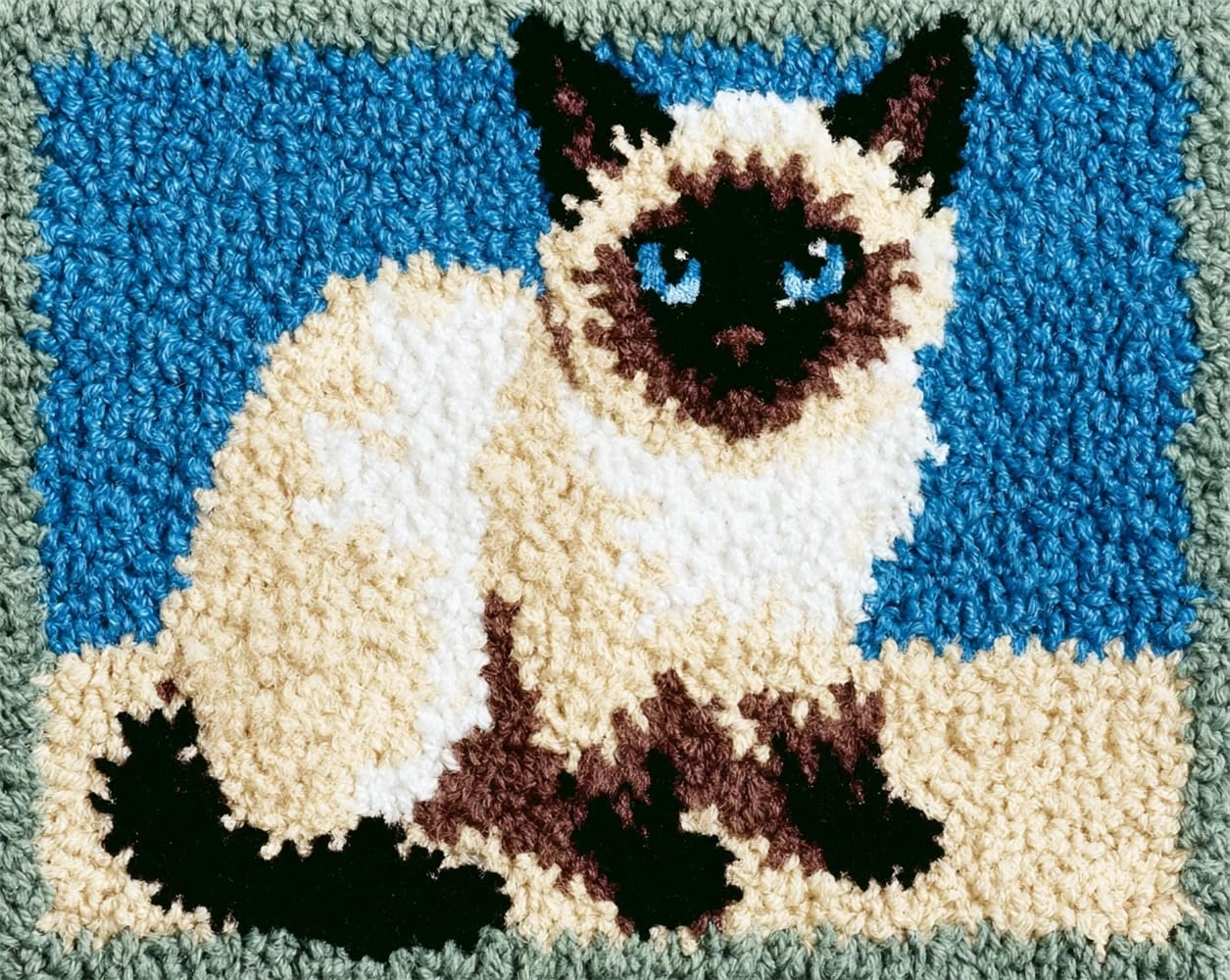 FWRTYCB Latch Hook Kits Rug Siamese Cat