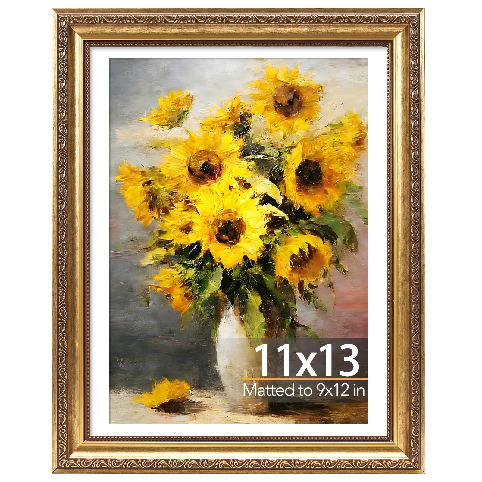 Photo 1 of JCJMY 11x13 Picture Frame with Mat, Gold