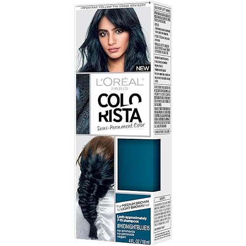 Miniatura 7 de L'Oreal Paris Colorista Semi-Permanent Hair Color for Brunette Hair, Midnight blue