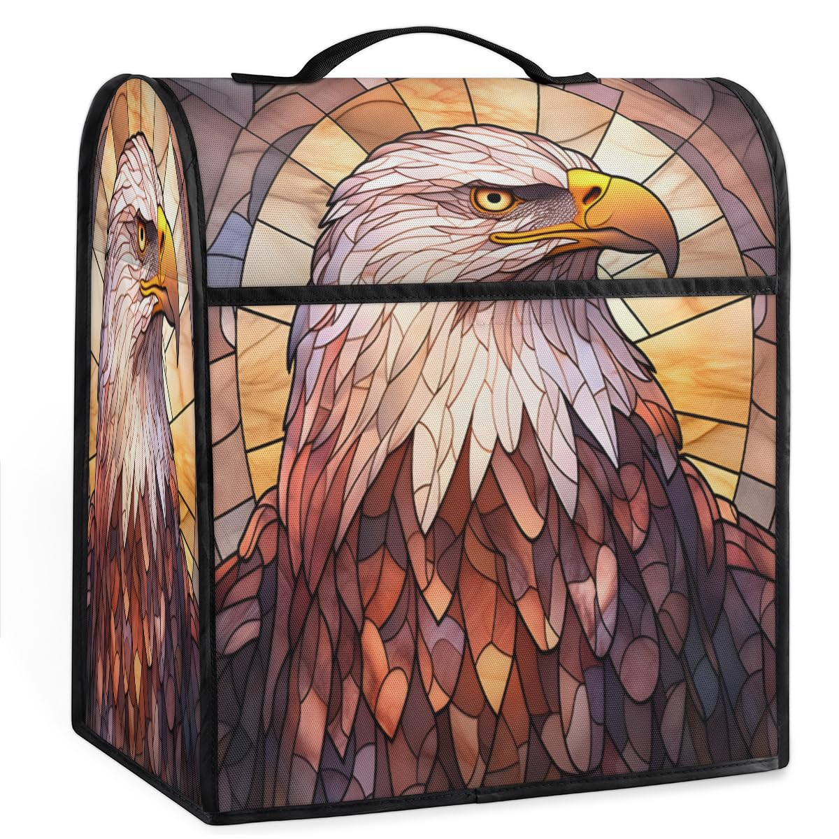 Coffee Maker Cover Glass Painting Eagle Kitchen Appliance Covers Small Appliance Covers Blender Cover Juicer Cover Dust Covers for Kitchen Appliances with Top Handle and Pockets,Washable,C773