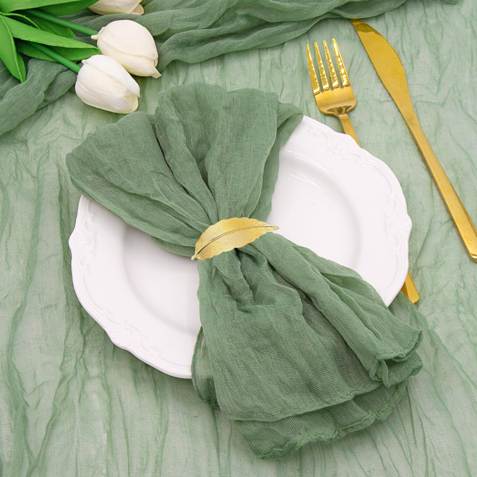 MLMC 24-pack beige crèmekleurige kaasdoek servetten boho rustiek gaas servetten wasbaar 53 x 53 cm voor bruiloft bruidsfeest verjaardag jubileum diner decoratie