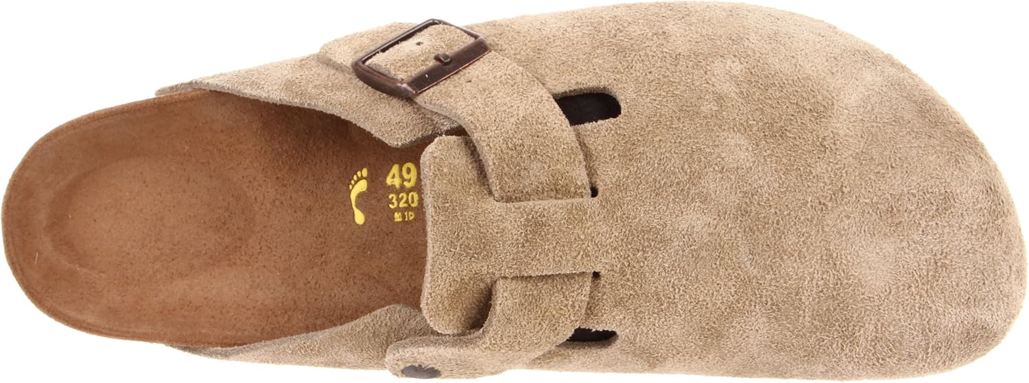 Birkenstock Men's Boston SFB Sandals 4-4.5 Taupe Suede