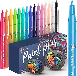 Pisaki do malowania skał, kamienia, kamyków, ceramiki, szkła, drewna. Zestaw 15 markerów akrylowych Extra-Fine Tip 0,7mm