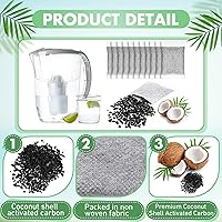 Vista 3 de Lounsweer 100 Pcs Activated Charcoal Water Filter Coconut Shell Distiller Filters Activated Charcoal Sachets for Most Replacement Countertop Water