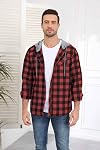 Rela Bota Flannel Shirts for Men Plaid Button Down Hoodie Shirt Long Sleeve Casual with Drawstring and Pockets