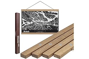 Elegant 36 Inch Teakwood Map Frame with Powerful Magnets