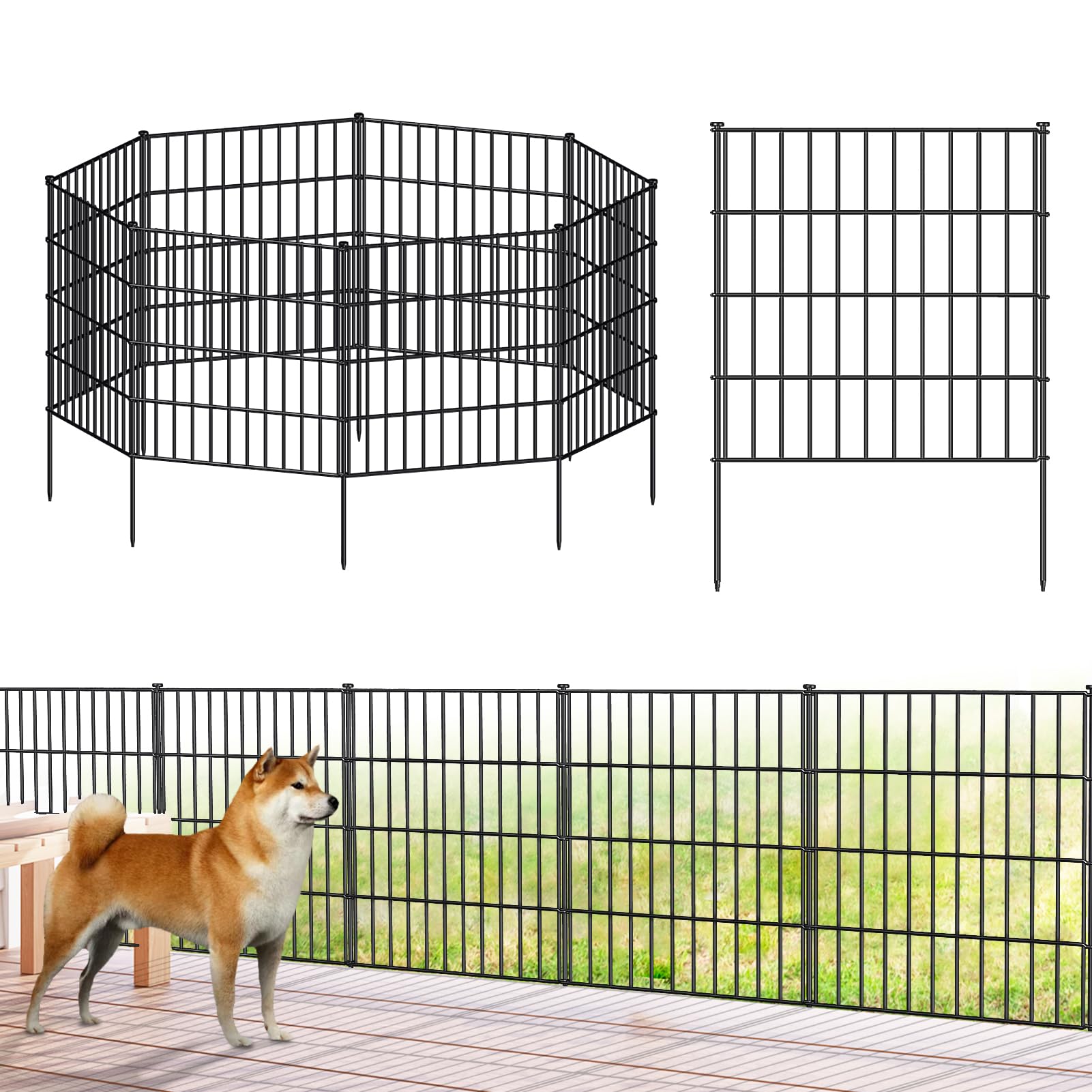 Amazon.com : FOREHOGAR Metal Garden Fence 28in (H) x 18.7ft (L), 8