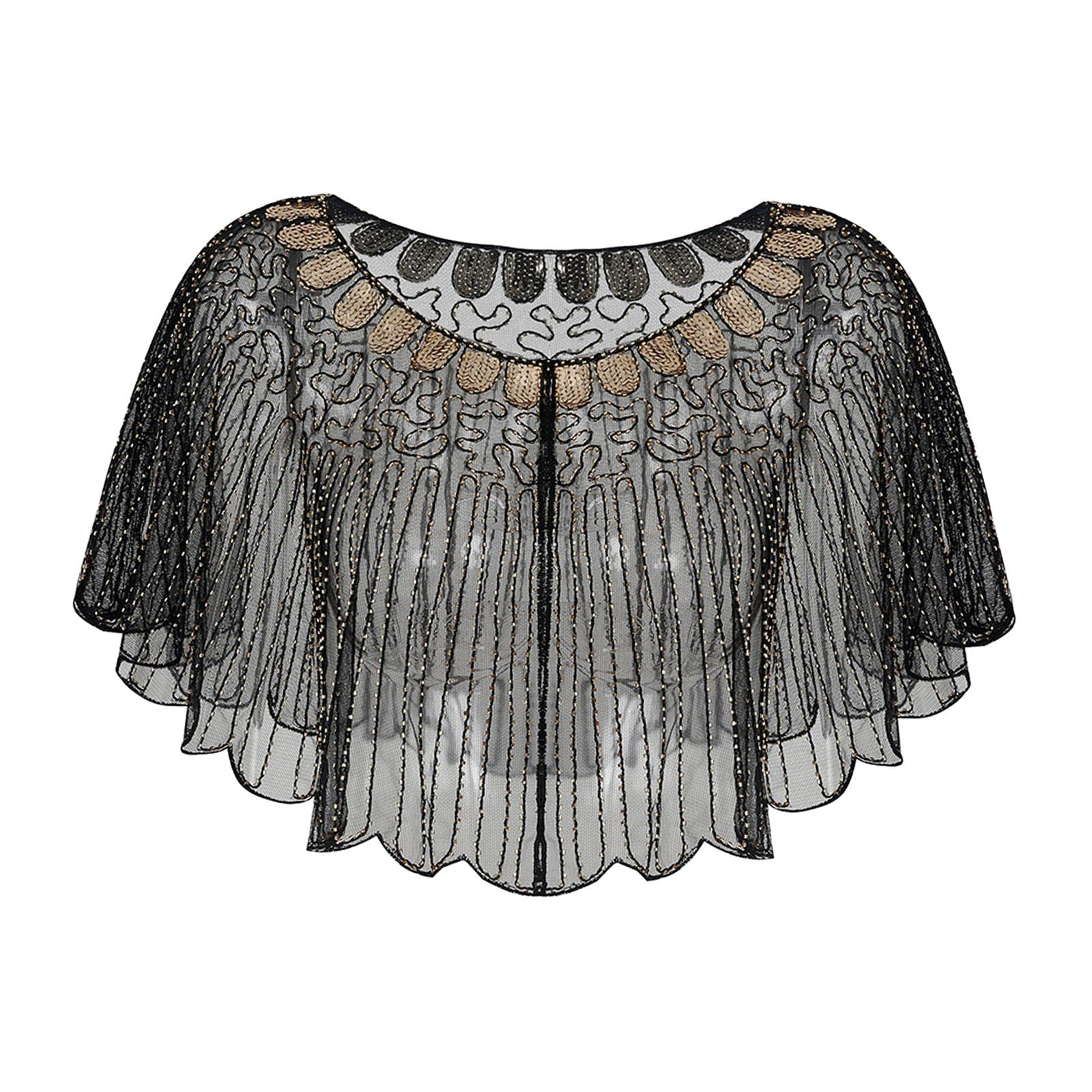 Women Shawl Wrap Fashion Wedding Summer Formal Occasion Evening Evening Cape Black Aureate-image-48