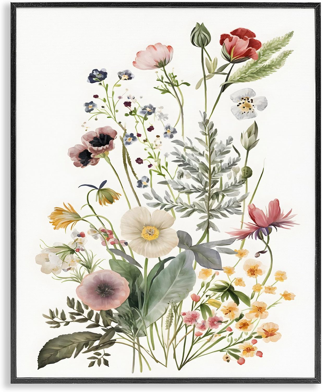 Stupell Industries 'Subtle Spring Blossoms', Framed Giclee Art, Black, 16 x 20 Inches, Easy to Hang and Sturdy, Made in USA, by Petal Prints Design
