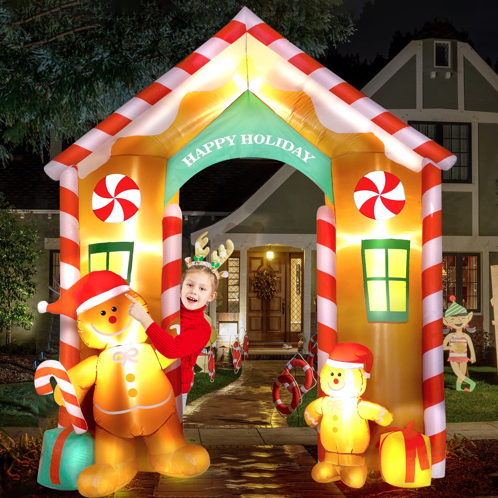 9.97 ft Inflatable Christmas Arch Outdoor Decoration Blow up