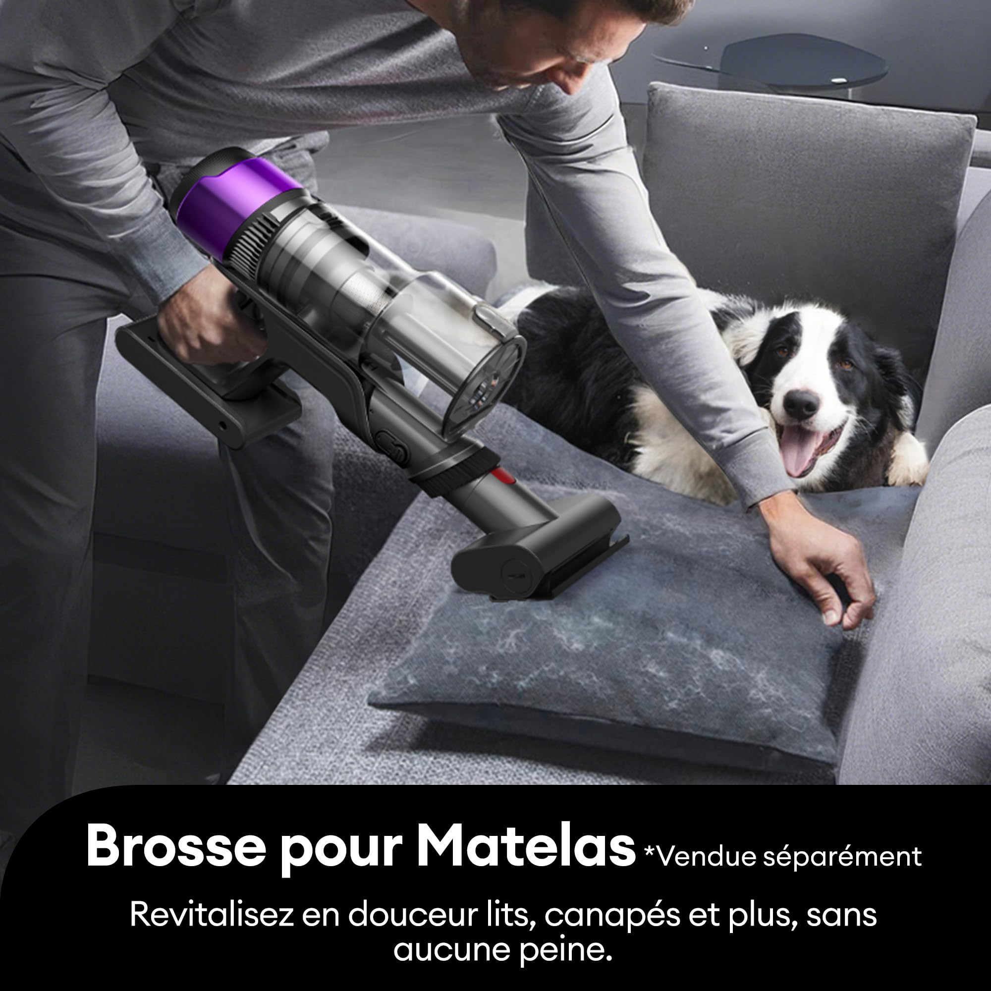 Ultenic Aspirateur Balai sans Fil, 55kPa/60min Aspirateur sans Fil, Technologie GreenEye, Tube Pliable, Brosse de Sol TangleTame, Puissant pour Poils Animaux, Sol Dur et Voiture