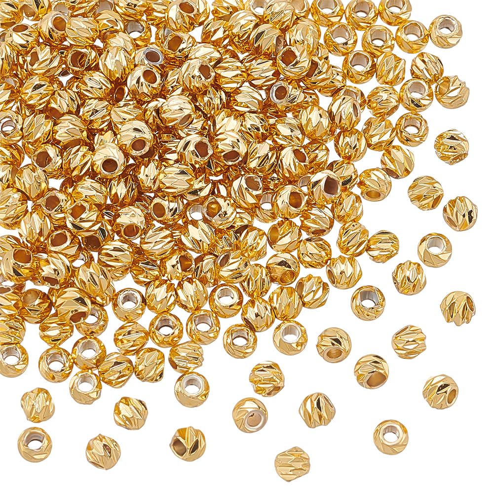 UNICRAFTALE 250Pcs Corrugated Spacer Beads, 3x2.5mm