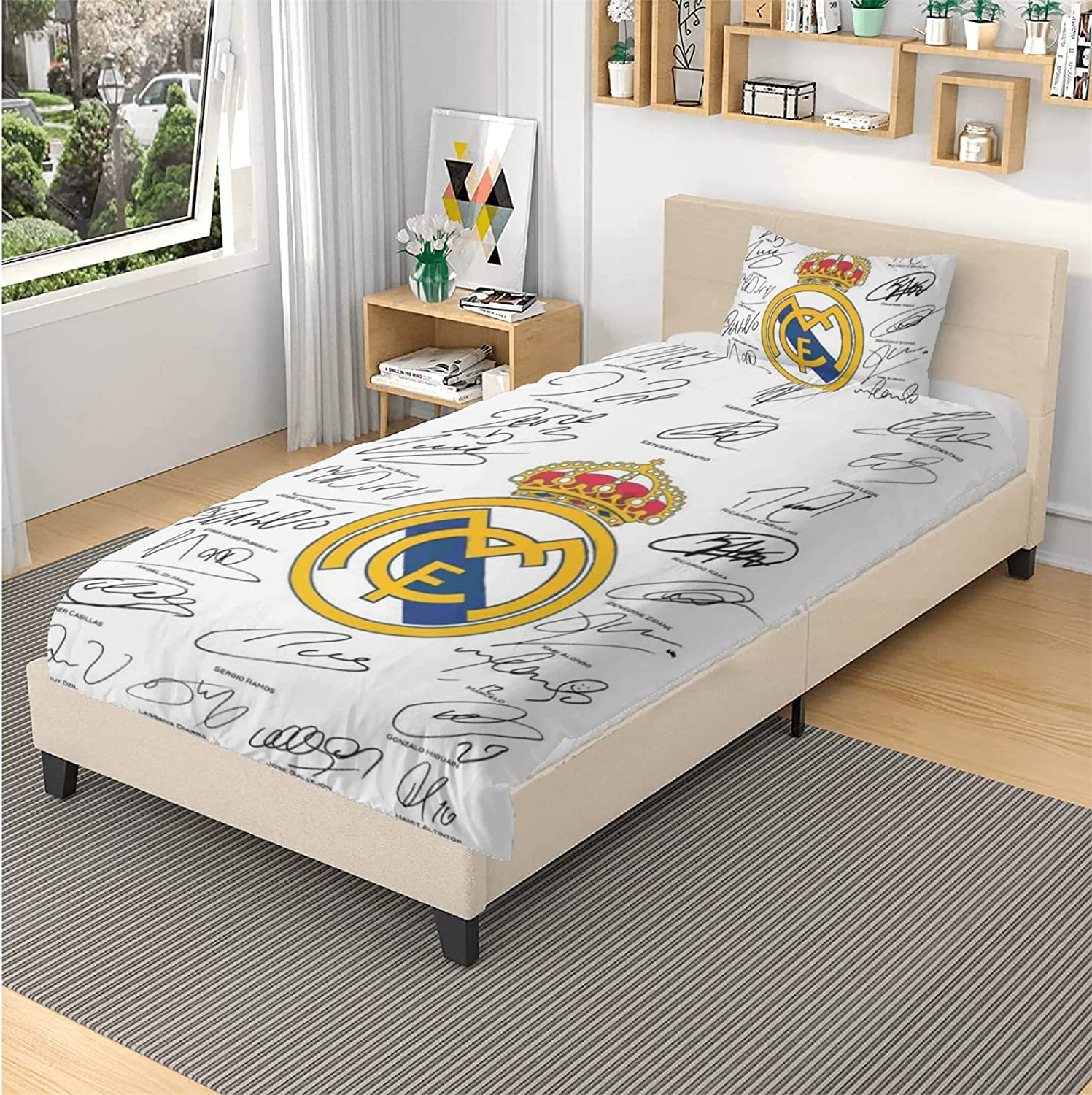 Football Star Set Biancheria Letto Calcio - Copripiumino 135x200 E Federa 80x80, Per Ragazzi E Bambini