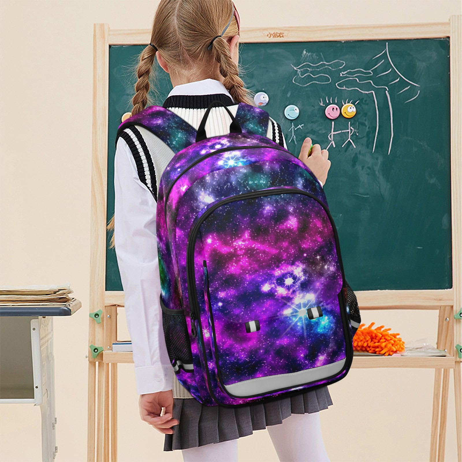 Sac à dos Tendance Galaxie pour Femme et Filles - Maternelle, Léger et Résistant à l'Eau, Rose, Taille Unique
