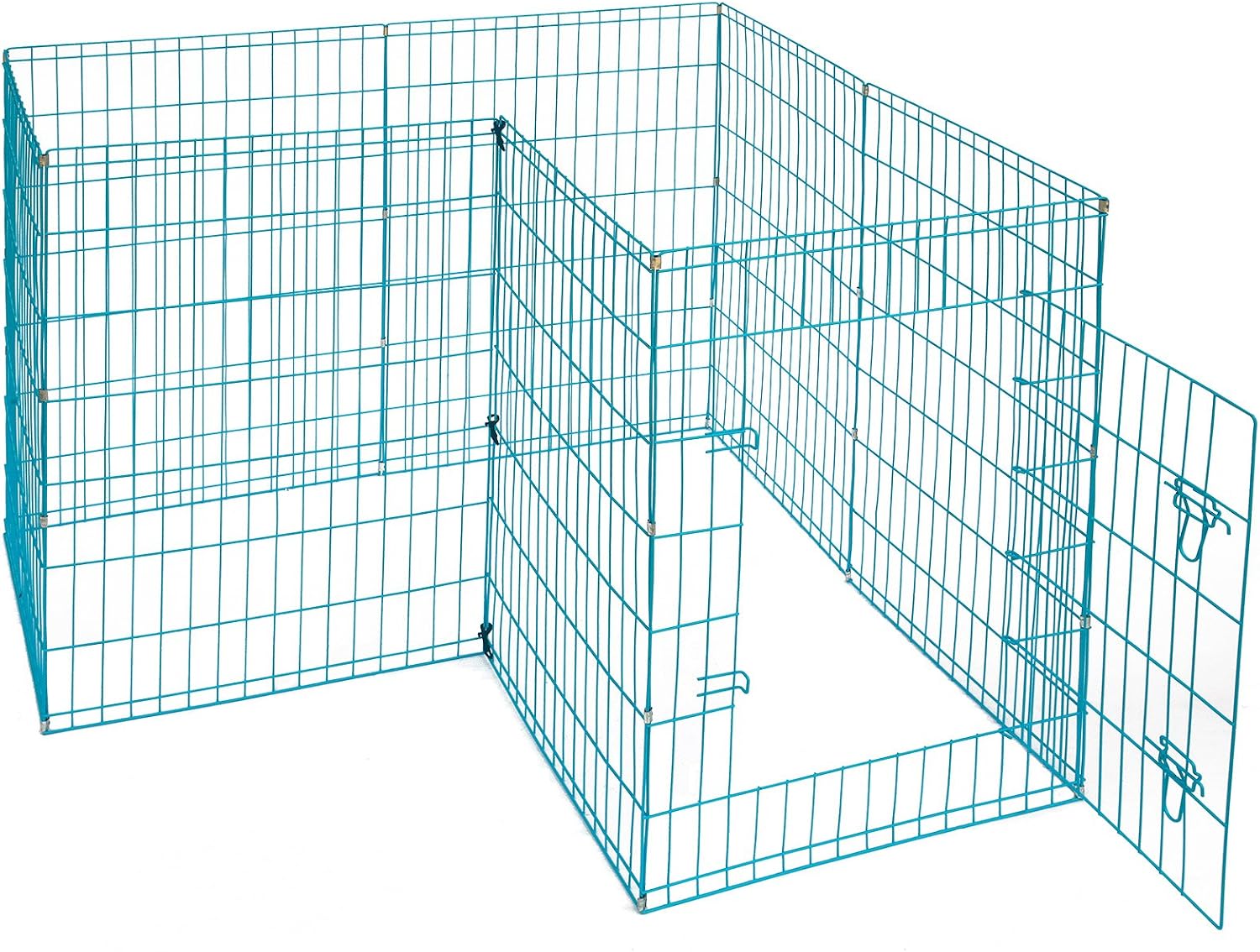Idealchoiceproduct Pet Playpen Pet Pen Folding Wire Dog Exercise Pen Pet Fence Yard Fence 8 Panel Cage 24-42 Inch-Blue Color
