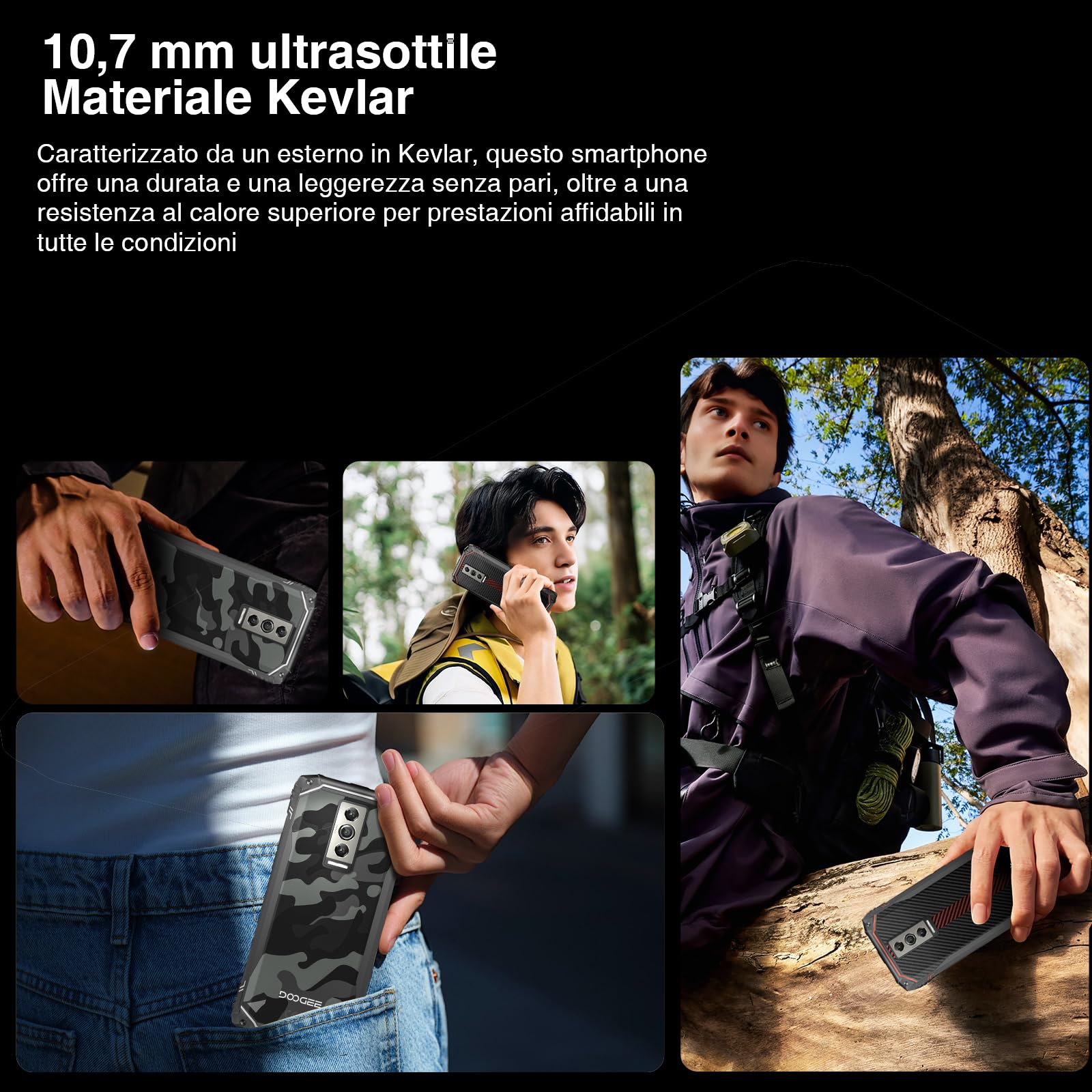 DOOGEE Blade 10 Rugged Smartphone 2024, 9GB+128GB/2TB Telefono Indistruttibile Android 14, 6.56” HD+ 90Hz IPS, 10.7mm Ultra-thin, 3 Slot/4G Dual SIM, 5150mAh/16MP+8MP/Octa Core/GPS/Face Unlock
