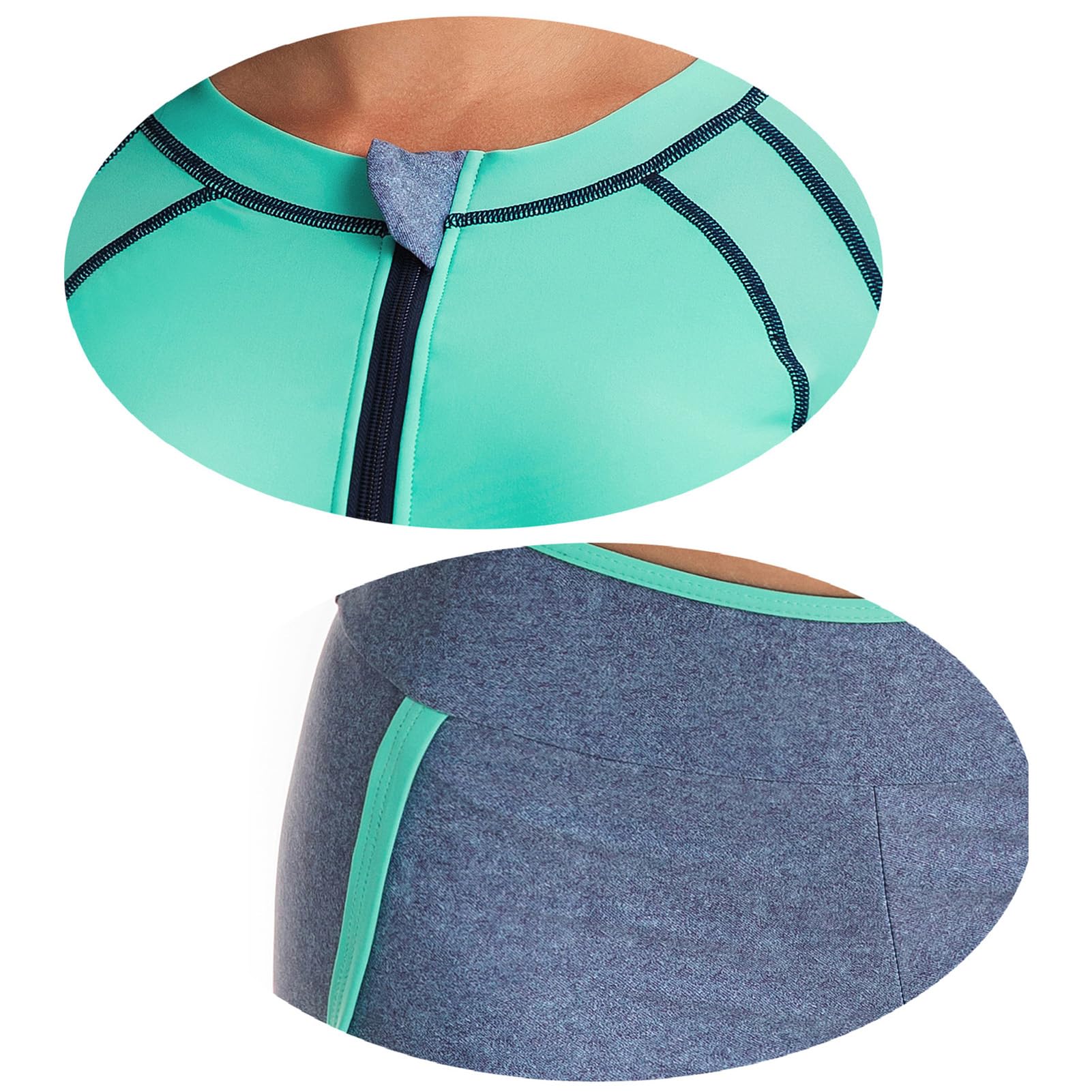 TOVCHEI Summer Split Wetsuit Women's Long-Sleeved Shorts Diving Suit Quick-Drying Swimsuit Sun Protection Anti-UV Anti Jellyfish,Green,S