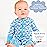 Little Sleepies Pajamas for Baby Boys & Girls, Viscose from Bamboo Baby Pajamas, Snug Sleeper, Toddler PJs, 2-Way Zipper, Blue Rainbows, Preemie