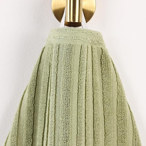 Miniatura 5 de SUPERIOR Juego de 6 toallas de algodón lisas y acanaladas, toallas faciales de 13 x 13 pulgadas, toallas de mano de 16 x 28 pulgadas, toallas de