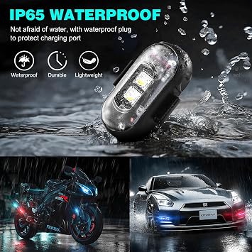 12PCS Wireless Strobe Lights, Rechargeable RGB LED Lights w/Remote Control