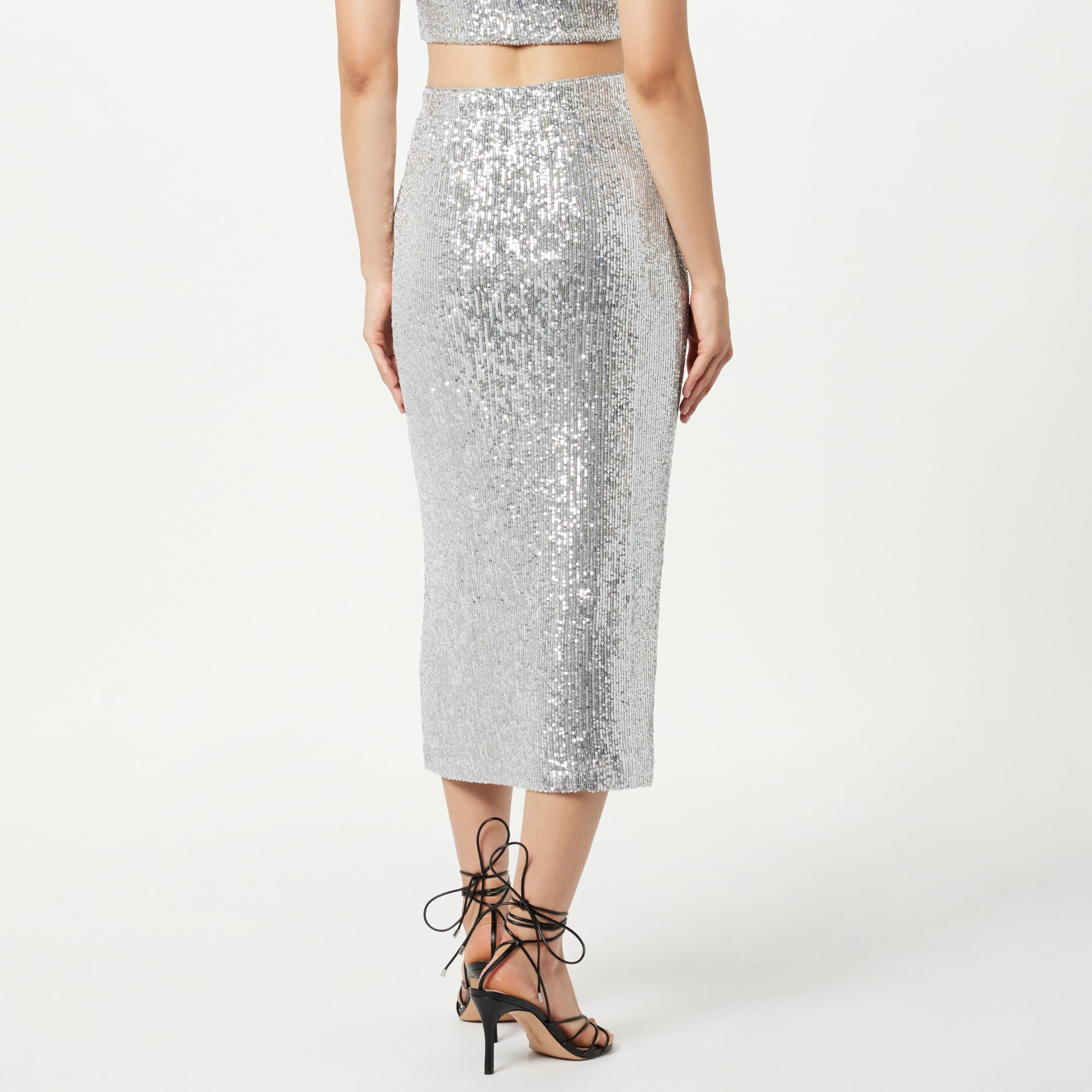 The Drop Gonna Midi Bianca con Paillettes Gonna Donna (Pacco da 1)