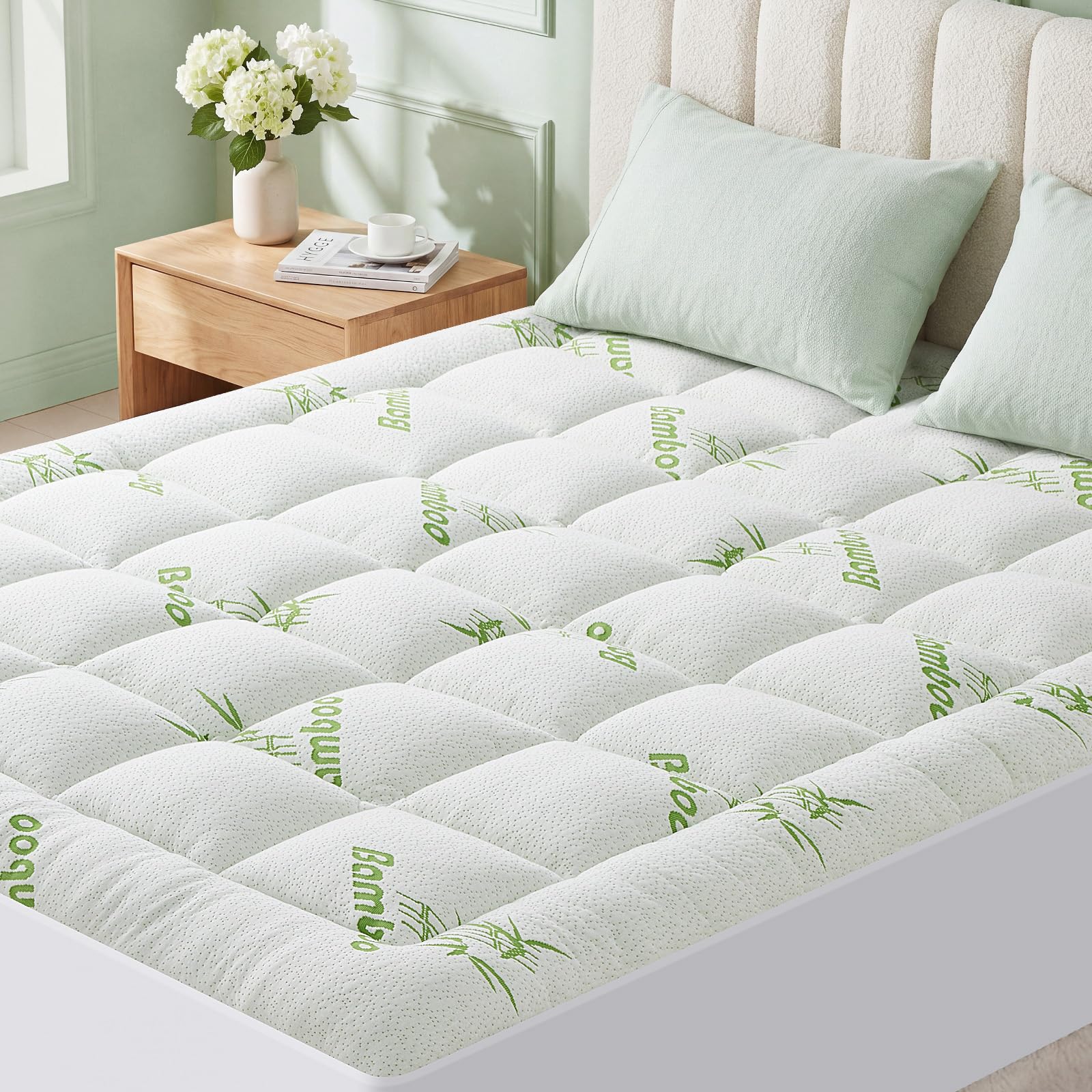 HYLEORY King Size Bamboo Mattress Topper
