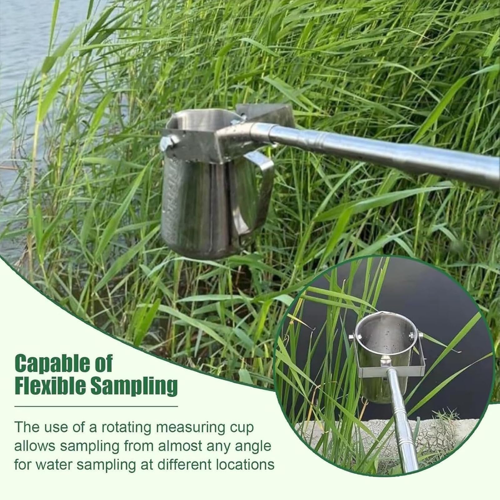Campionatore dell'acqua Palo con il secchio per prova ambientale, progettazione verticale dell'oscillazione per le applicazioni del campionamento dell'acqua dello skimmer