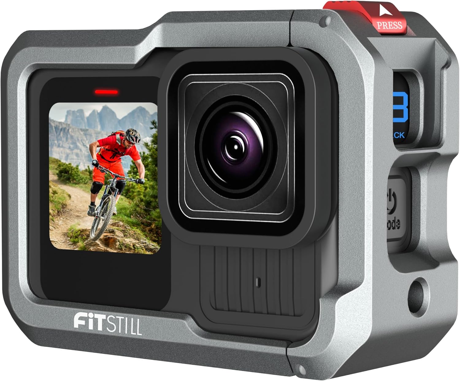 FiTSTILL Aluminum Metal Cage Frame Housing for Go Pro Hero 13 Hero 12 Hero 11 Hero 10 Hero 9 Black,Lens Protector Double Cold Shoe Connect to Video Light Microphone Camera Protective Case Accessories