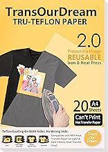 TransOurDream Matt Teflon Paper for T Shirt Heat Transfer (20 Sheets, A4) Non Stick Heat Transfer Reusable Teflon Sheets for Iron and Heat Press Machine (TRANS-020-20)