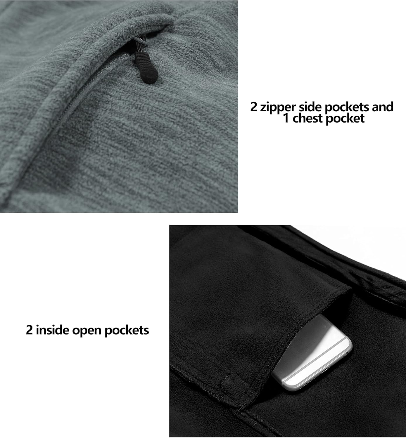 Little Donkey Andy Men's Polar Warm Fleece Jackets for Hiking Travel Casual Winter