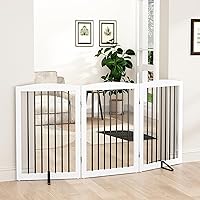 Vista 20 de Puerta independiente para mascotas para perros, puerta plegable de madera para perros, barrera interior para mascotas para escaleras, puertas, patas