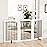 PUPETPO Freestanding Pet Gate for Dogs, Foldable Wooden Dog Gate for House Indoor, Tall Pet Fence for Stair, Doorway,Hall, Support Feet Included, 3 Panels 32,White