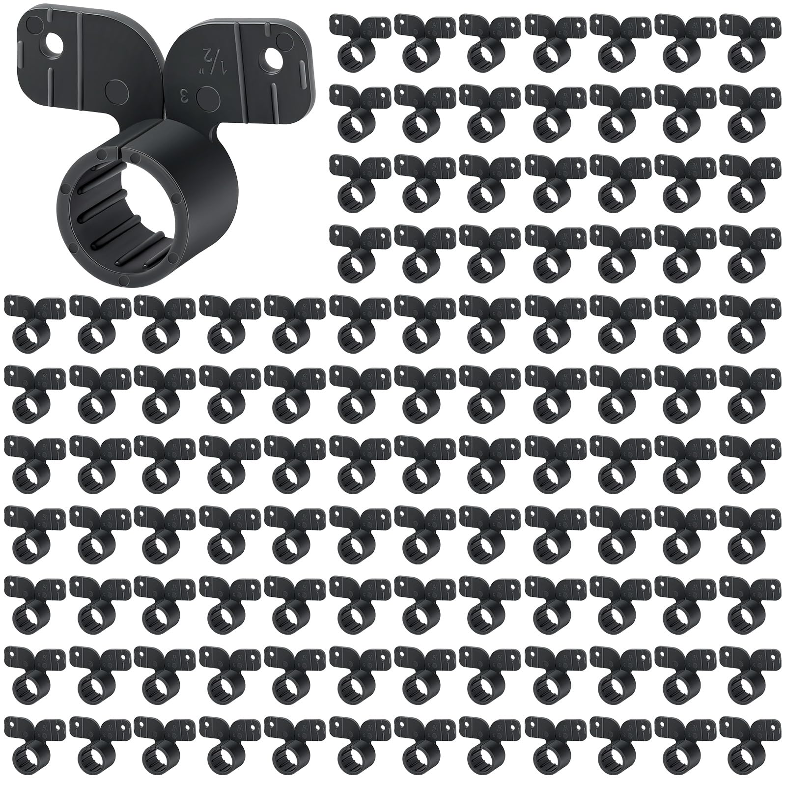 Briwooody 200 Pack 1/2 Inch Pex Suspension Pipe Clamps, Black