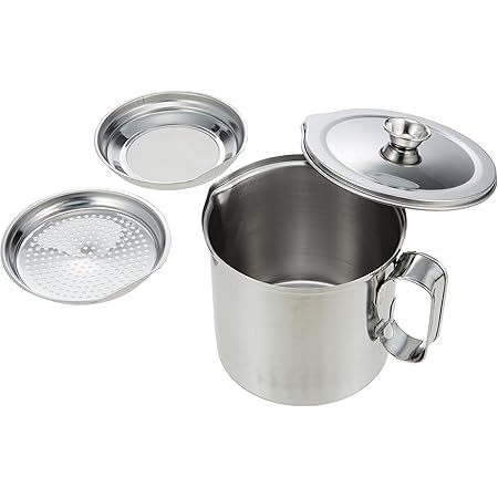 Amazon 一菱金属 オイルポット 1 2l 二重網式 18 0ステンレス 日本製 オイルポット オンライン通販
